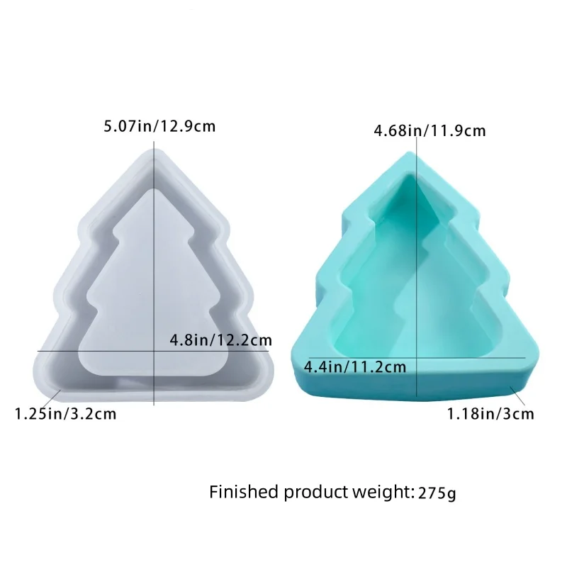 DIY Christmas Tree Tray Silicone Mold Gypsum Handmade Storage Box Decoration Desktop Ornament Resin Mold Home Handicraft Casting