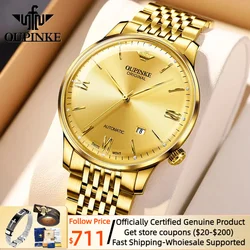 OUPINKE Swiss Certified Brand Automatic Mechanical Watch for Men 7.5 Ultra thin Dial Swiss Movement 3269