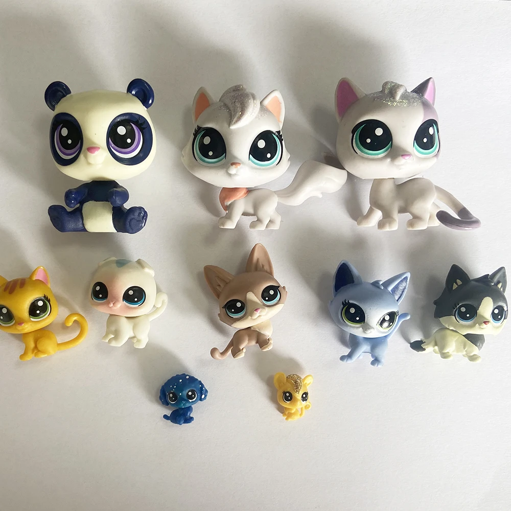 10 pièces/ensemble lâche vieille animalerie jouets chat chiot chaton Figure Mini jouet figurines classique petits animaux de compagnie jouets