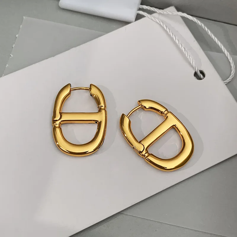 Double Loop Design Earrings 2024 New Gold Silver Color Geometric Elegant Luxurious Hoop Earrings for Women Girls Fashion Jewelry