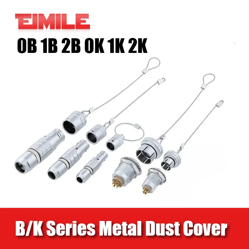 Compatible with Remo 0B 1B 2B 0K 1K 2K Metal Dust Covers for Metal Connectors Aviation Plug Socket B/K Series Waterproof Covers