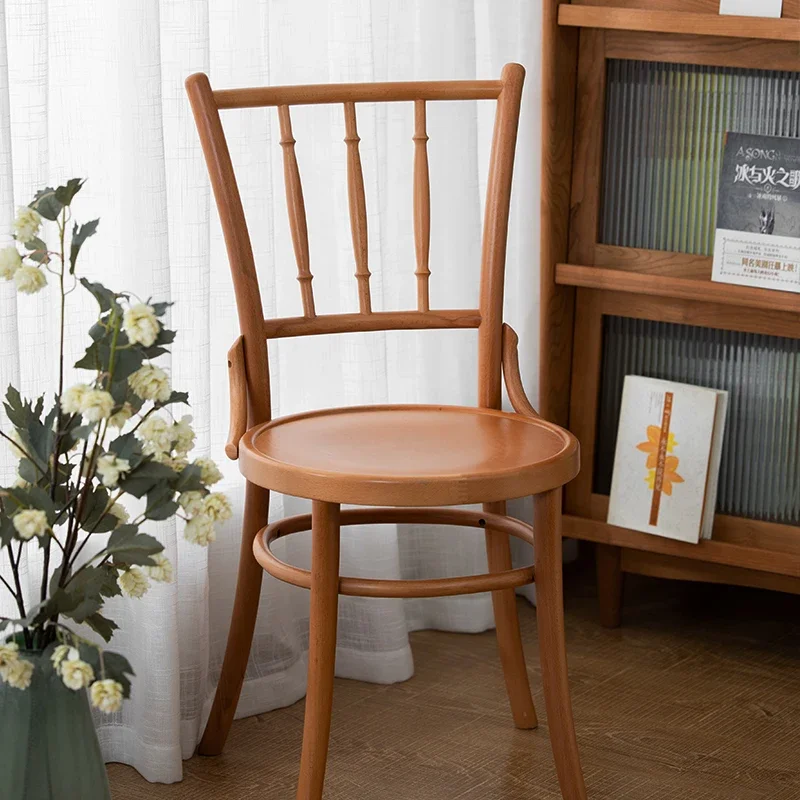 Home restaurant Small apartment simple modern solid wood hotel Internet celebrity back chair