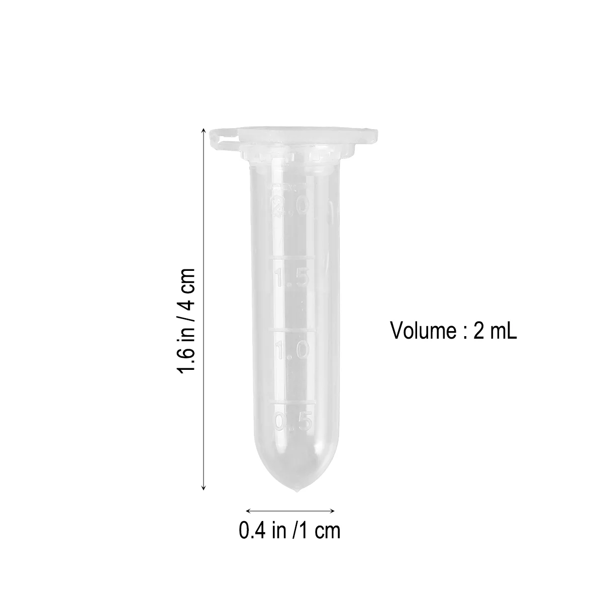 1000 Pcs Centrifuge Tube with and Scale Round Base Sample Supply Bottom 2ml Capacity Container Can (White)