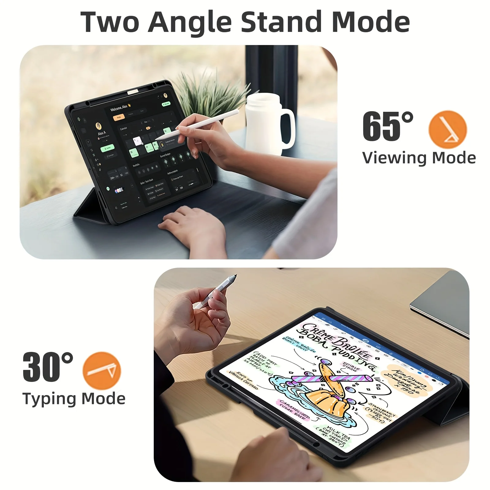 Case for iPad Air 13 inch (M3/M2-2025/2024) | iPad Pro 12.9 6th/5th/4th/3rd Generation 2022/2021/2020/2018 with Pencil Holder view 5