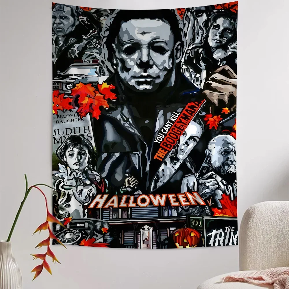 American Horror Movies Halloween Michael Myers Printed Large Wall Tapestry Hanging Tarot Hippie Wall Rugs Dorm Home Decor