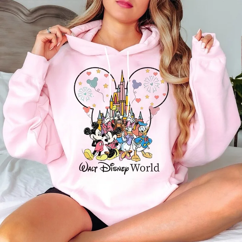 2025 جديد المنزل الوالدين والطفل الزي ميكي ثلاثية الأبعاد مطبوعة زوجين عادية التجفيف السريع مقنعين البلوز