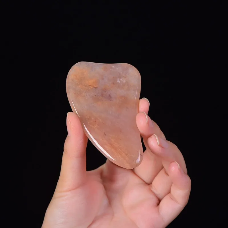Natural jade gold silk  ultra-thin scraping board  beauty facial scraping board jade board