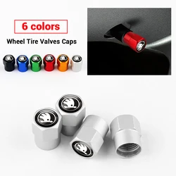 4Pcs Car Accessories Car Tire Valve Cover Wheel Protection Dust Caps For Skoda VRS Logo Octavia A2 A5 Superb Kodiaq Rapid Fabia