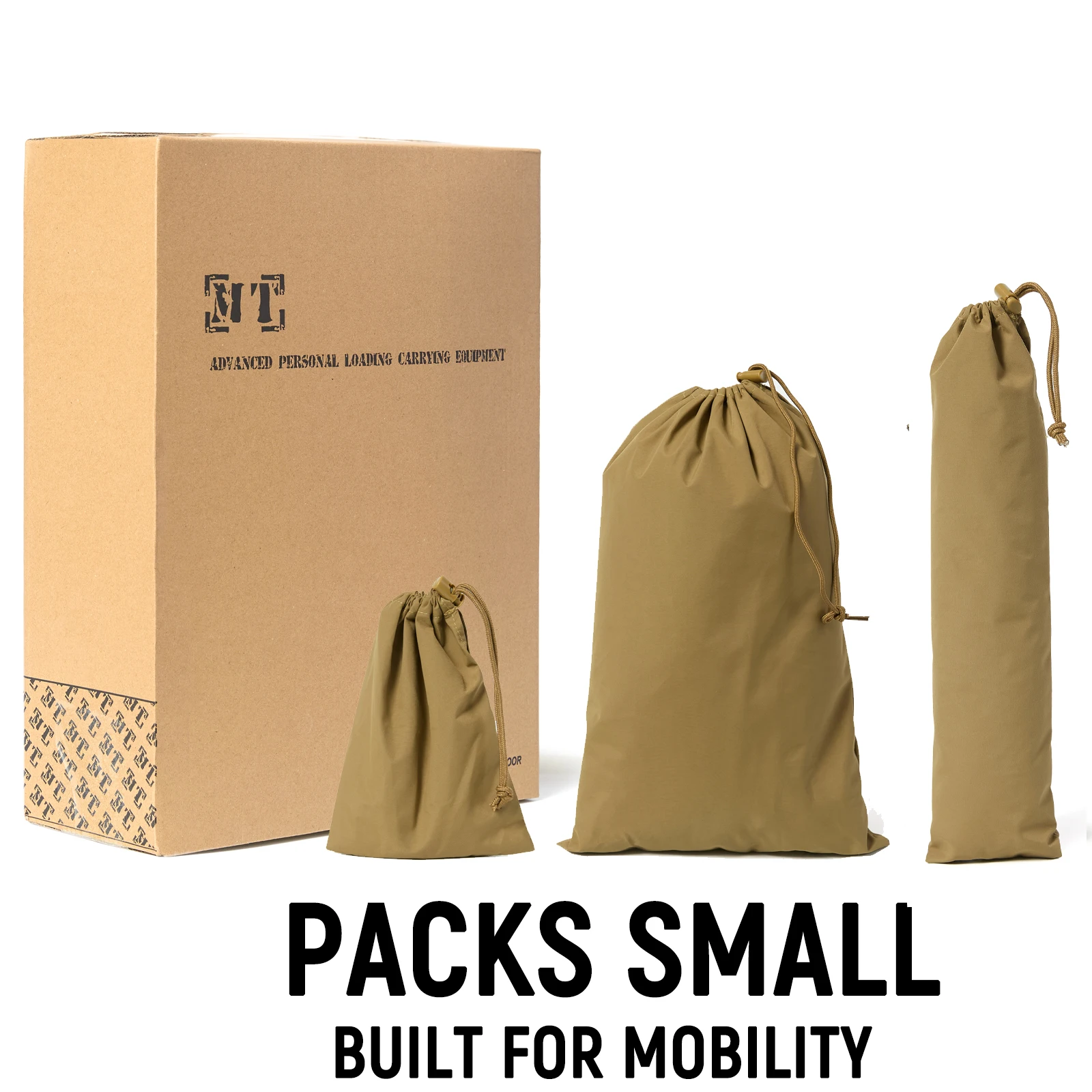 Tenda militare nascosta Bivy Tenda da campeggio compatta monotolo leggera e impermeabile per escursioni con lo zaino in spalla-Coyote