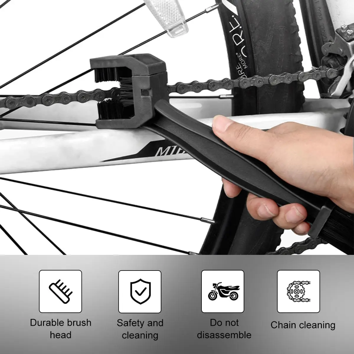 2PCS Fahrrad Motorrad Kettenscheibe, Motorrad Kettengetriebe Wäscher Schmutzentferner Waschwerkzeug Kurbelgarnitur Reinigungsbürste – Detail 4