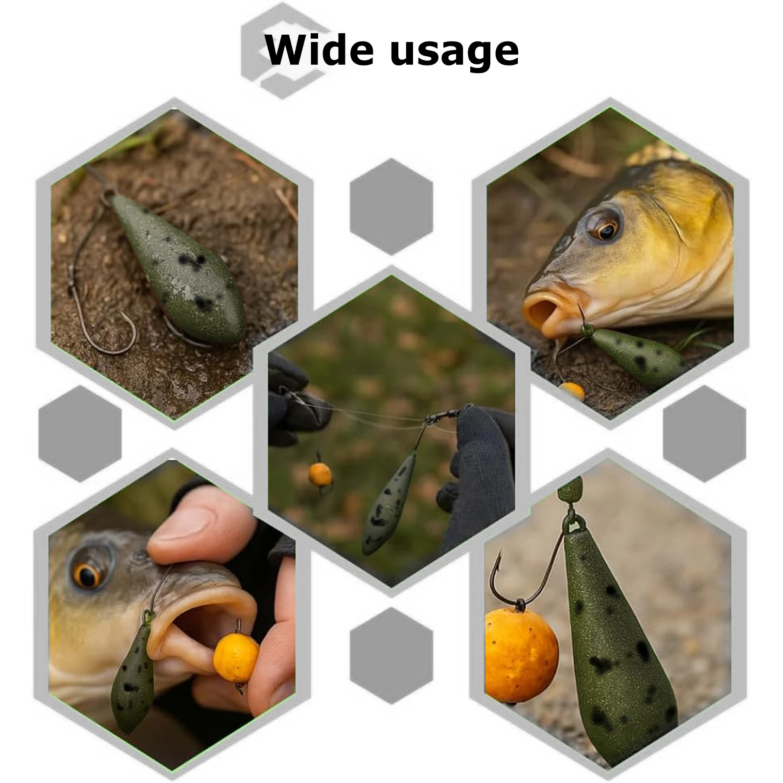 9 كجم عوامة سنارة صيد غرق 3 قطعة أوراق الصفصاف كامو الكارب الصيد الوزن مع وصلة دوارة للمياه المالحة والمياه العذبة #5