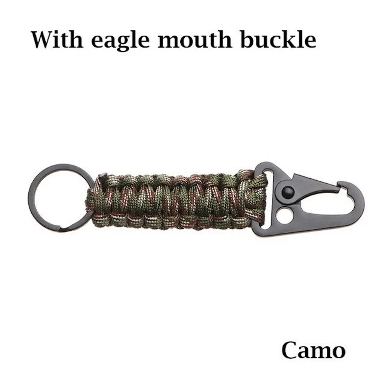 Outdoor-Selbstverteidigungs-Paracord-Schlüsselanhänger mit Adlermaul-Schnalle, Affenfaust-Stahlkugel, Outdoor-Sicherheitsschutz-Zubehör