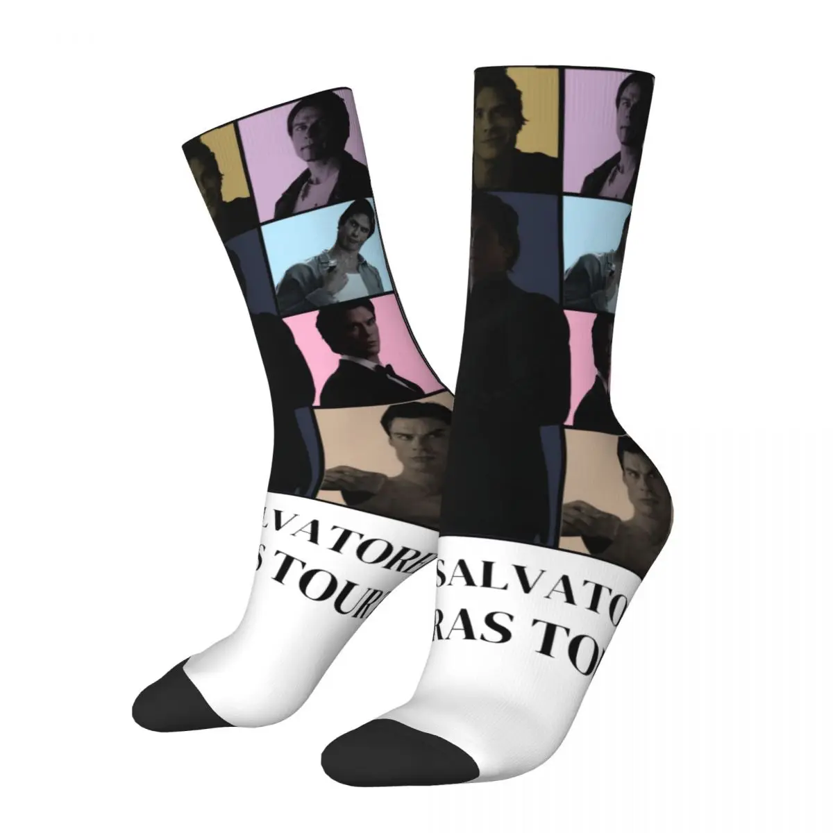 Damon Salvatore The Vampire Diaries Socks Men's Women's Happy Socks Crazy Spring Summer Autumn Winter Middle Tube Socks Gifts