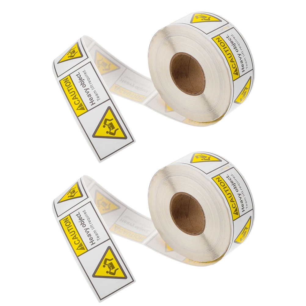 

2pcs 2 Rolls Heavy Package Stickers High Adhesive Shipping Labels Caution Overweight Boxes Team Lift Tags Folder Management