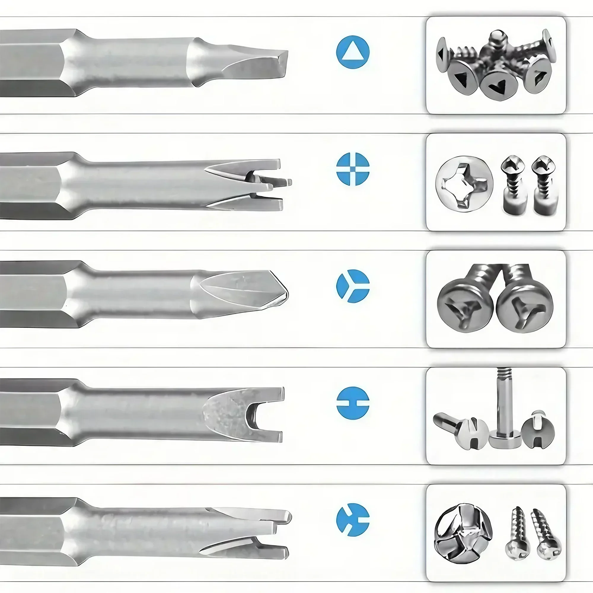 STONEGO 5/7/13pcs Special-shaped Screwdriver Set, 50mm Magnetic Chrome-Vanadium Bits for Repair, Y-Type Triangle Cross 3-Point