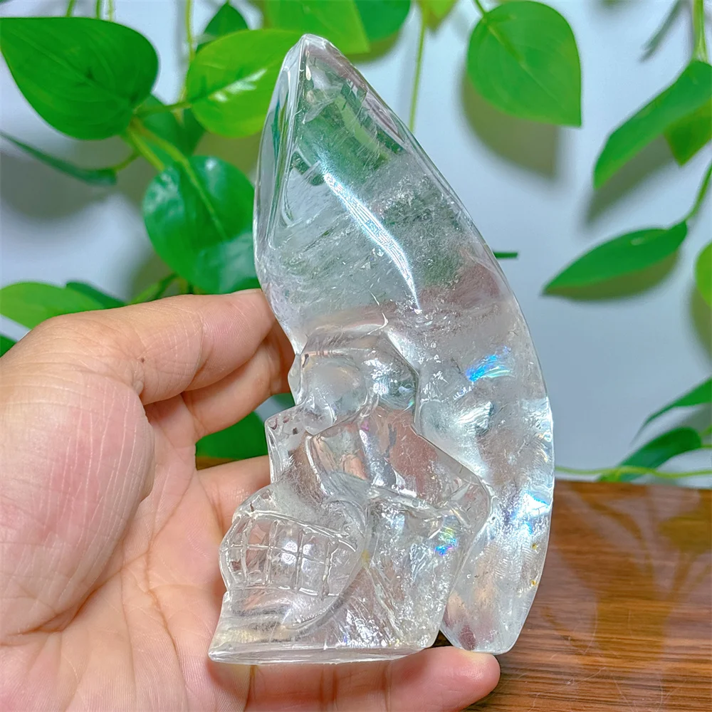 Clear Quartz Skull Crystal Natural Stone Quartz Minerals Home Decoritems Reiki Gifts Energy Healing Luck Love Halloween