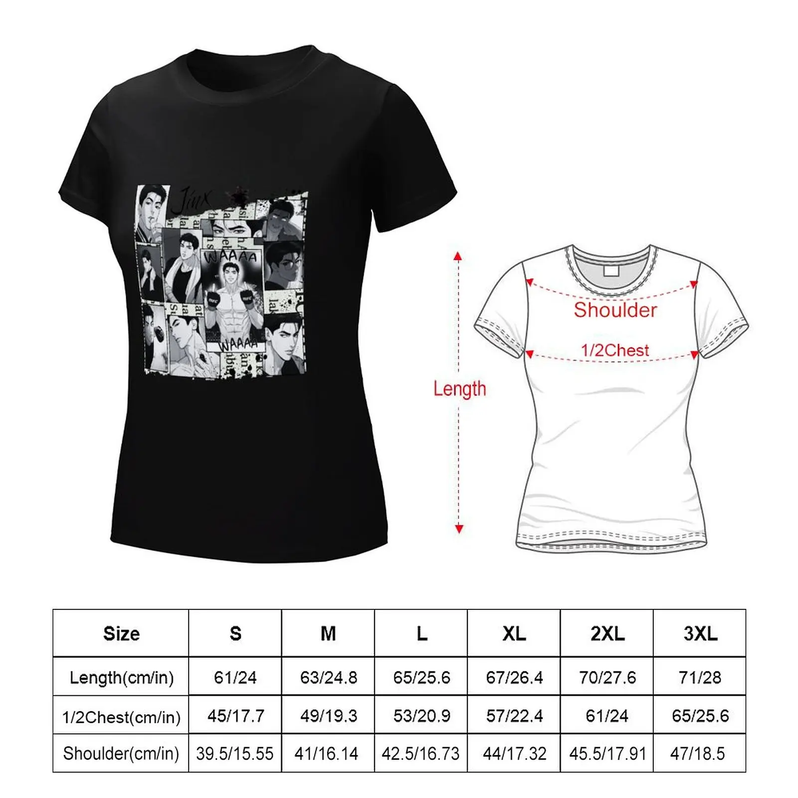 jinx joo jaekyung T-Shirt vintage clothes Female clothing funnys tees cute t-shirts for Women