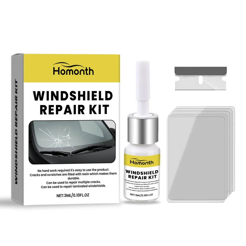 2025New Car Care Three-Piece Set Windshield Crack Repair Cleaning Renovation Kit