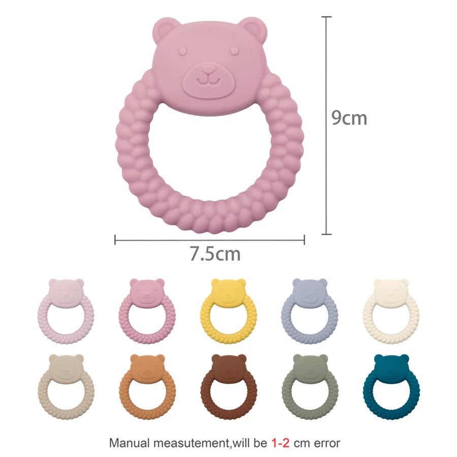 1Pcs Baby Silicone Teether Toy Cartoon Bear Nursing Teething Ring Baby Toy BPA Free Newborn Health Molar Chewing Accessories