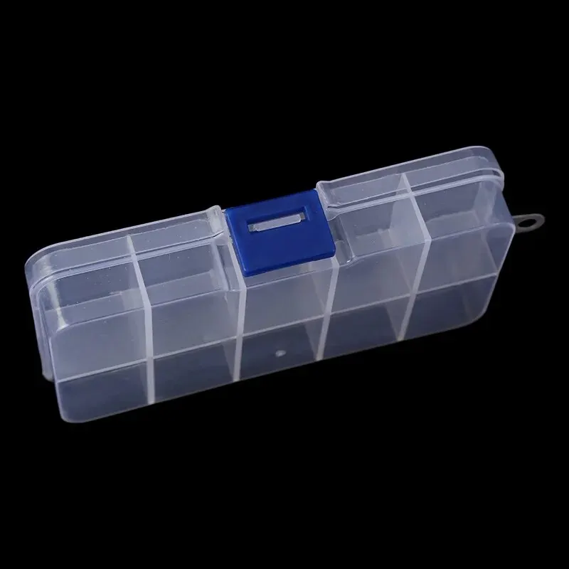 1-piece Fixed 10 Grid Storage Box with Lid, Accessory Sorting and Storage Box, Dust-free Transparent Plastic Box