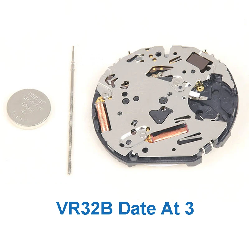 Japan VR32B VR32 movements Watch Repair PartsVR32B Watch Quartz Movement With Handlebar & Battery Replacement Fast Shipping