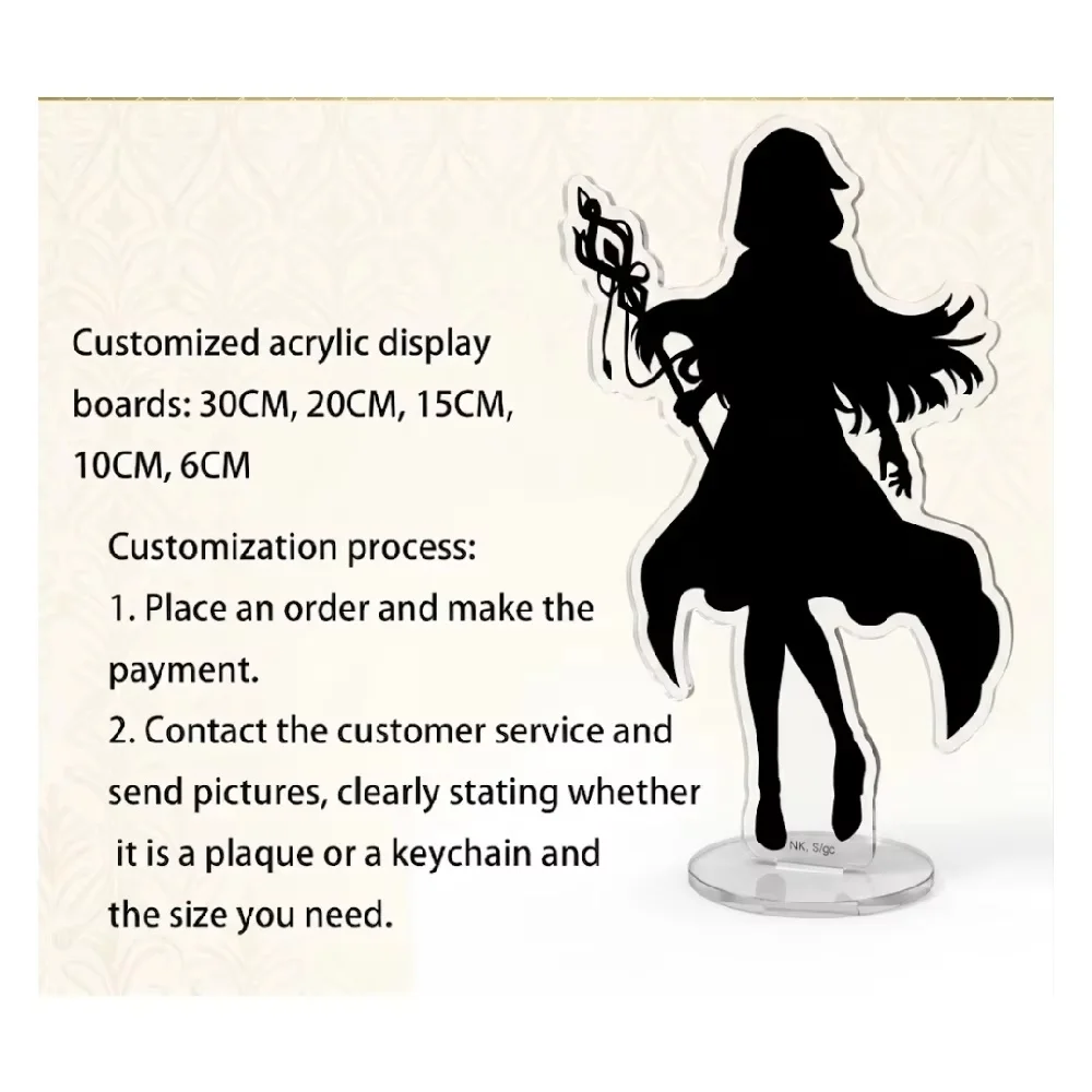 Custom Clear Acrylic Stand Personalized Anime Cartoon Character standing Transparent double sided Printing key chain
