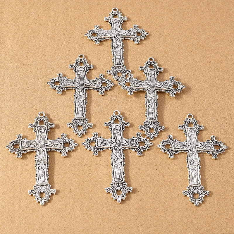 4pcs Gothic Metal Punk Religious Cross Charms Pendants for DIY Earrings Necklace Jewelry Making Accessories Supplies