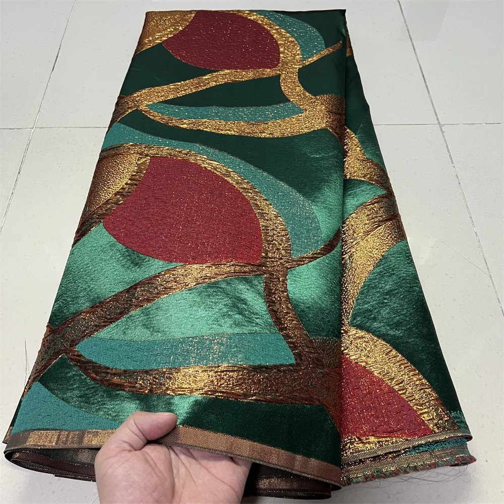 

2025 Высокое качество африканский нигерийский тюль кружевная ткань органза вышивка гипюровое вечернее платье парчовое жаккардовое платье 5 ярдов YXZ175