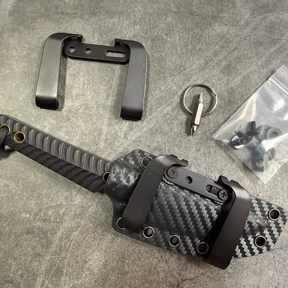 TC4 Titanium Alloy Double Clamping Device Back Clip Leather Clip Belt Clip Screw Accessories EDC K Board Knife Sheath Clip