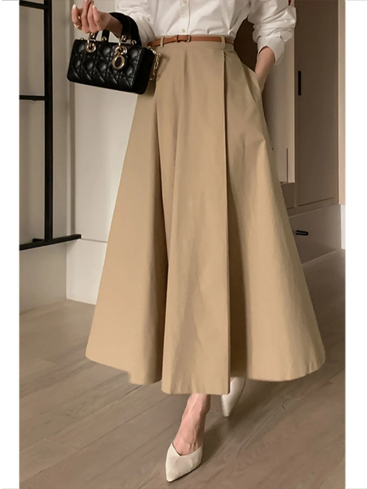 

Commute High Waist Midi Skirt Women's A-Line Skirt Cover Hip Spring Summer New Sle Korean Version Online Exclusive