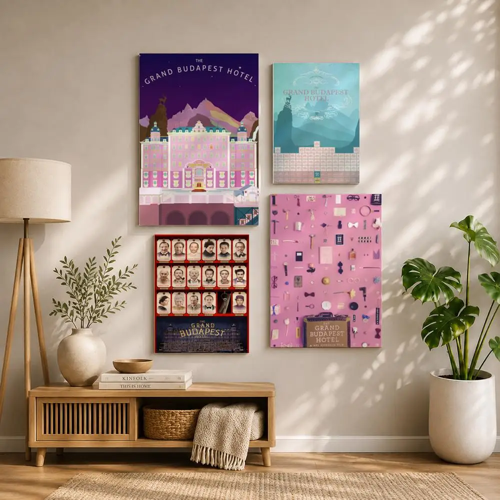 Movie T-The Grand Budapest HotelS Poster HD Self Adhesive Waterproof Wall Art Ideal for Home Office Dorm Bedroom Great Gift