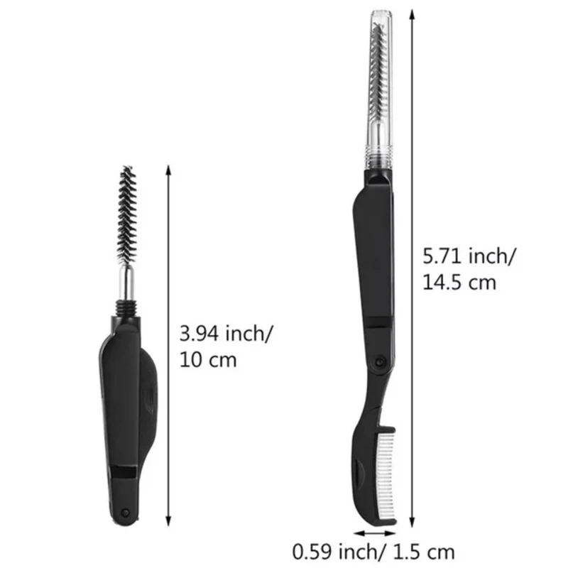 Peine inoxidable de doble cabezal para pestañas y cejas, cepillo de rímel, varitas de pestañas, herramientas de maquillaje