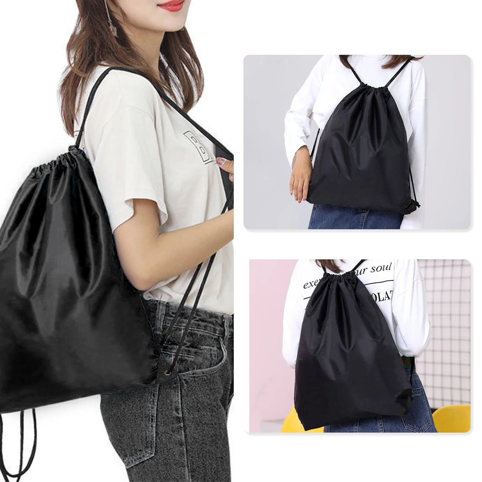 Drawstring Backpack Bulk String Backpack Drawstring Bags Cinch Bag Sackpack for Men Women Sport Gym Swimming Drawstring Pouch