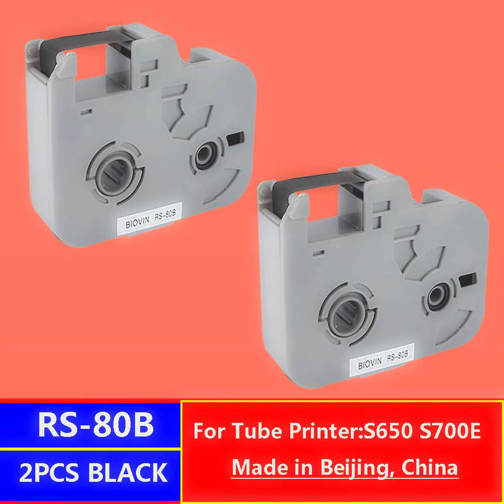 

2PCS INK RIBBON Original RS-80B For BIOVIN TUBE Printer S650 S700 Label Typewriter
