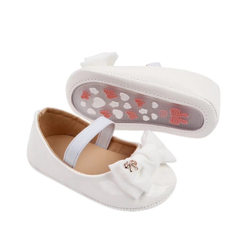 New Infant Baby Girls Shoes Toddler Classic Bow Newborn Shoes Soft Anti-slip Rubber Sole Princess Bebes Footwear for 1 Year Gift