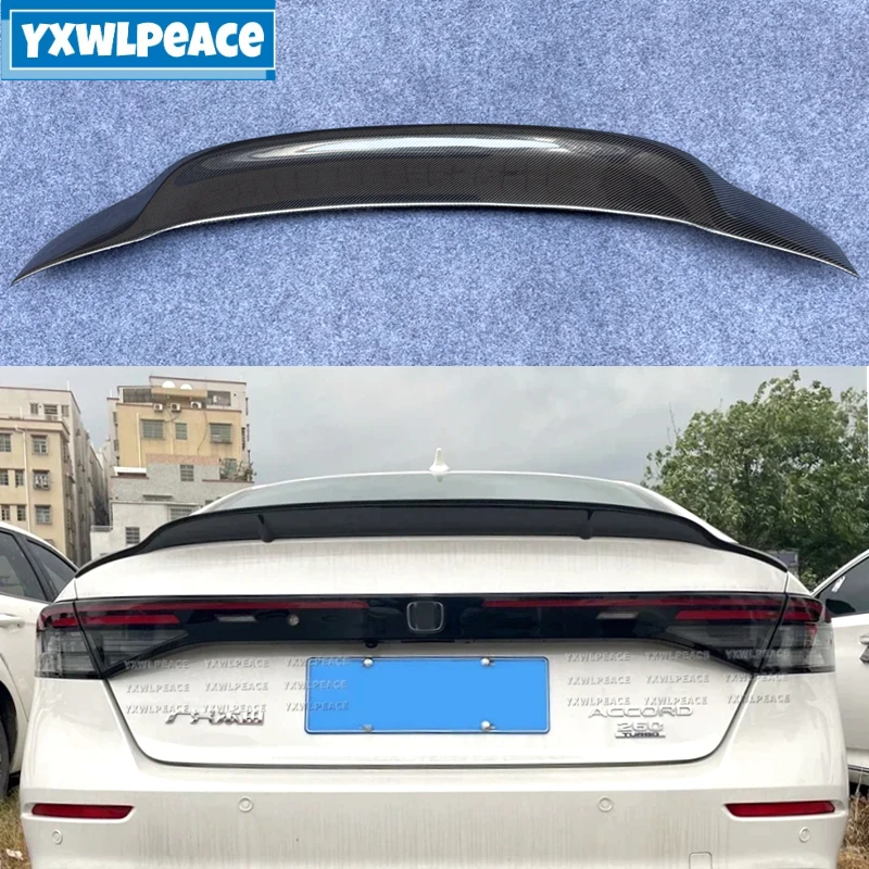 

R Style Real Carbon Fiber / ABS Glossy Black Rear Trunk Lip Spoiler Car Accessories For Accord Honda 11th Generation 2023 2024