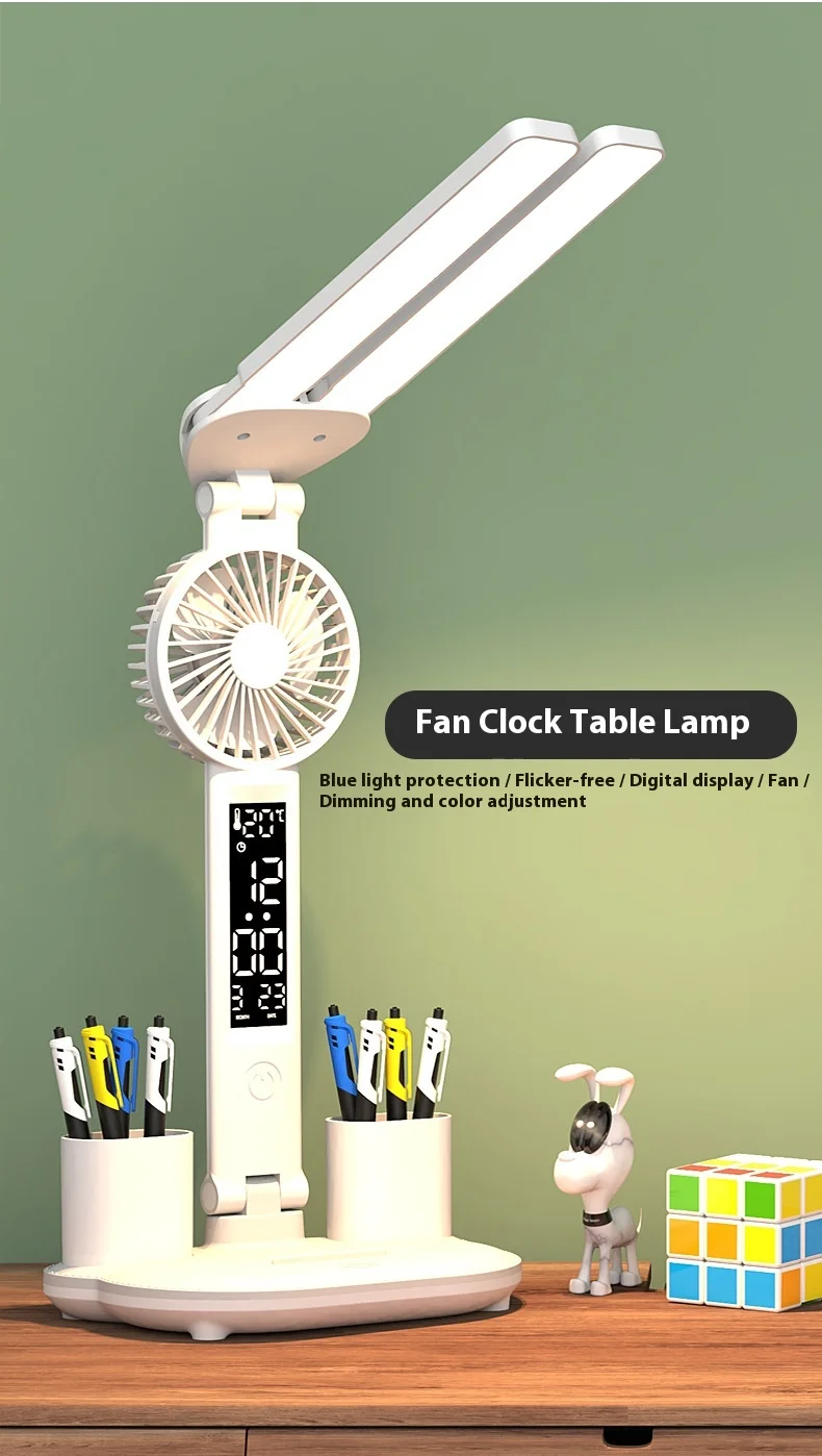 Eye Protection Table Lamp Fan Design Lighting for Reading Desk Bedroom Home Decor with 2000 capacity