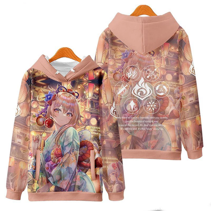 Games Genshin Impact Yoimiya Cosplay Hoodies 3D Printed Anime Sweatshirt Men Women Long Sleeve Pullover Coat Harajuku Y2k Hoodie