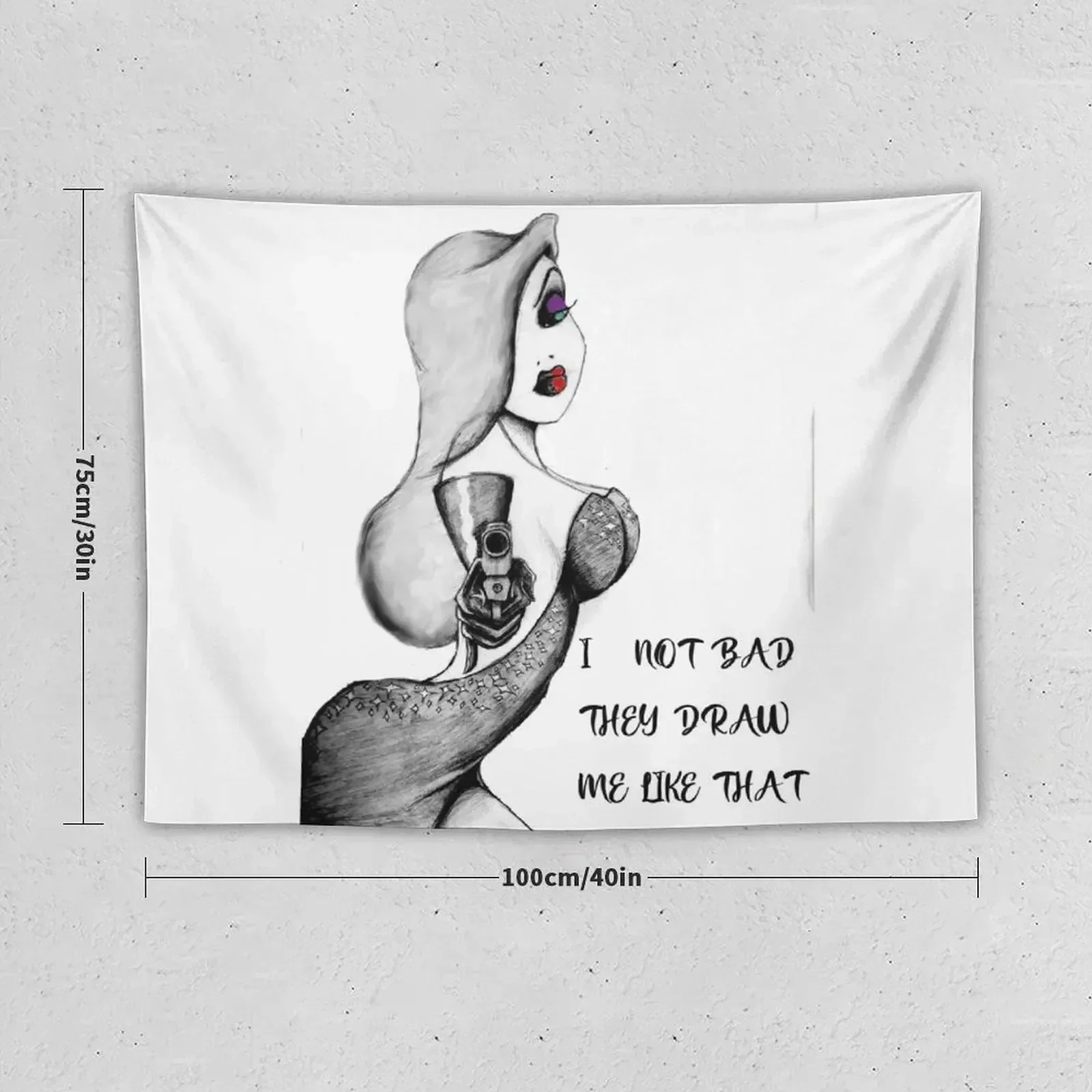 JESSICA RABBIT IS BAD GIRL Tapestry Wall Tapestries Room Aesthetic Tapestry