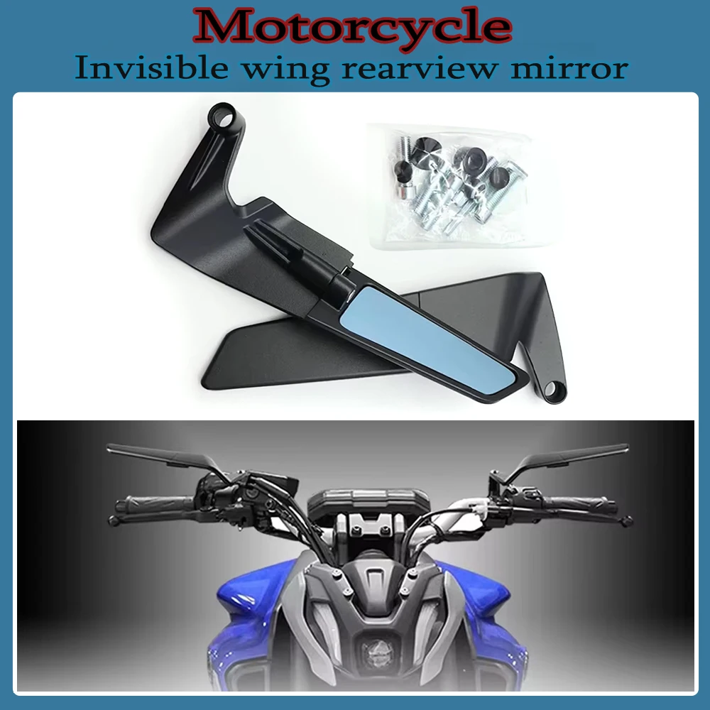 

Motorcycle Side View Mirror forYAMAHA MT07 Ducati V4 Kawasaki Z900 Honda Stealth Winglets Rearview Mirrors Universal style