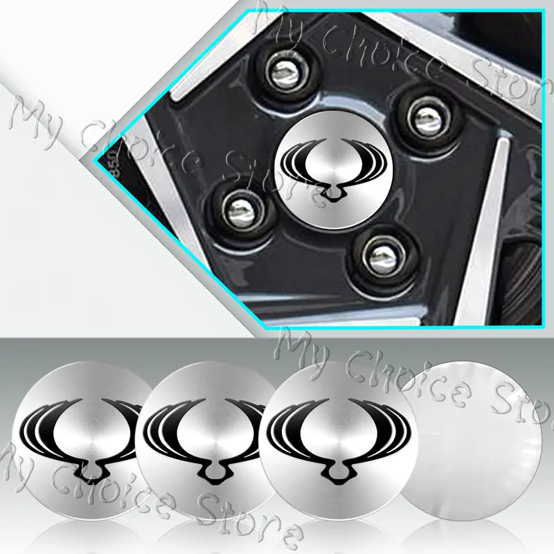 4Pcs 56mm Aluminum Car Styling Wheel Center Hub Caps Sticker For Ssangyong Korando Rexton 2 Tivolan Kyron Actyon Accessories