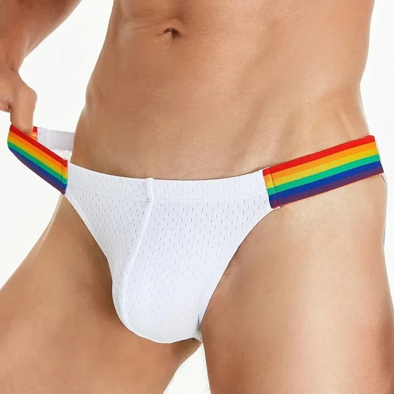 Mesh Bulge Briefs for Men Sexy  Low Rise U Convex Pouch Underwear Elastic Comfortable Quick Dry Mesh Breathable Cool Feel Tangas