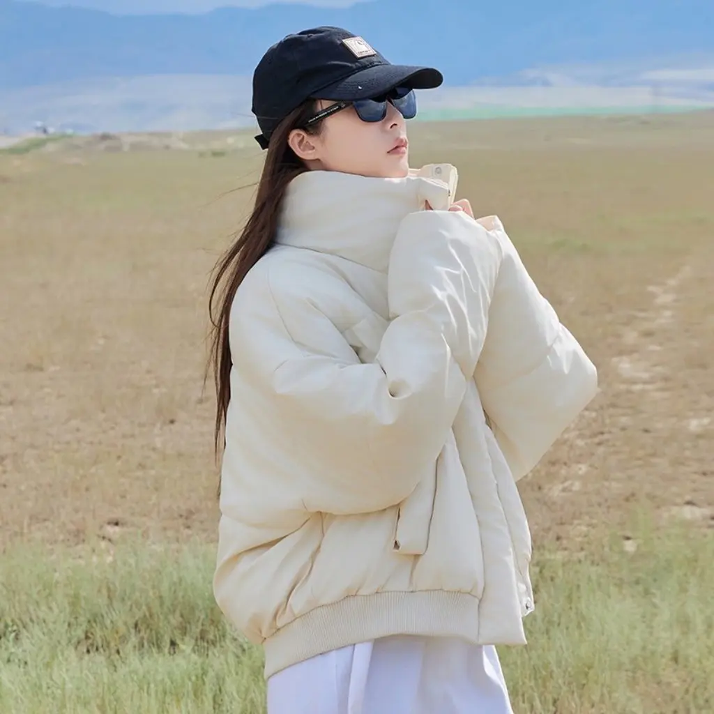 

Короткая повседневная хлопковая куртка в гонконгском стиле с воротником-стойкой, красивое молодежное модное универсальное пальто для отдыха для женщин