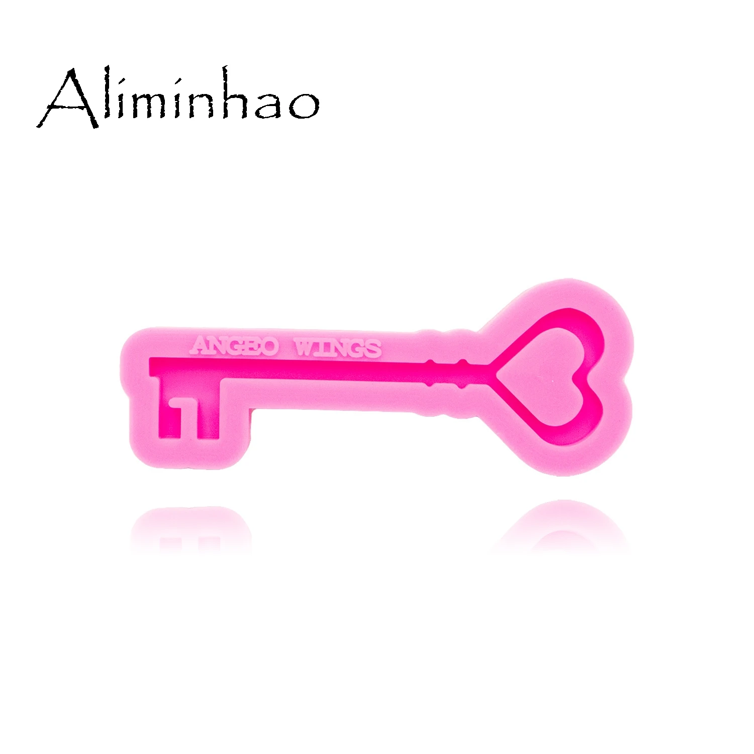 DY0344 Shiny Heart Key mold Silicone Molds DIY resin epoxy keychains Mould for jewelry Key ring pendant decoration