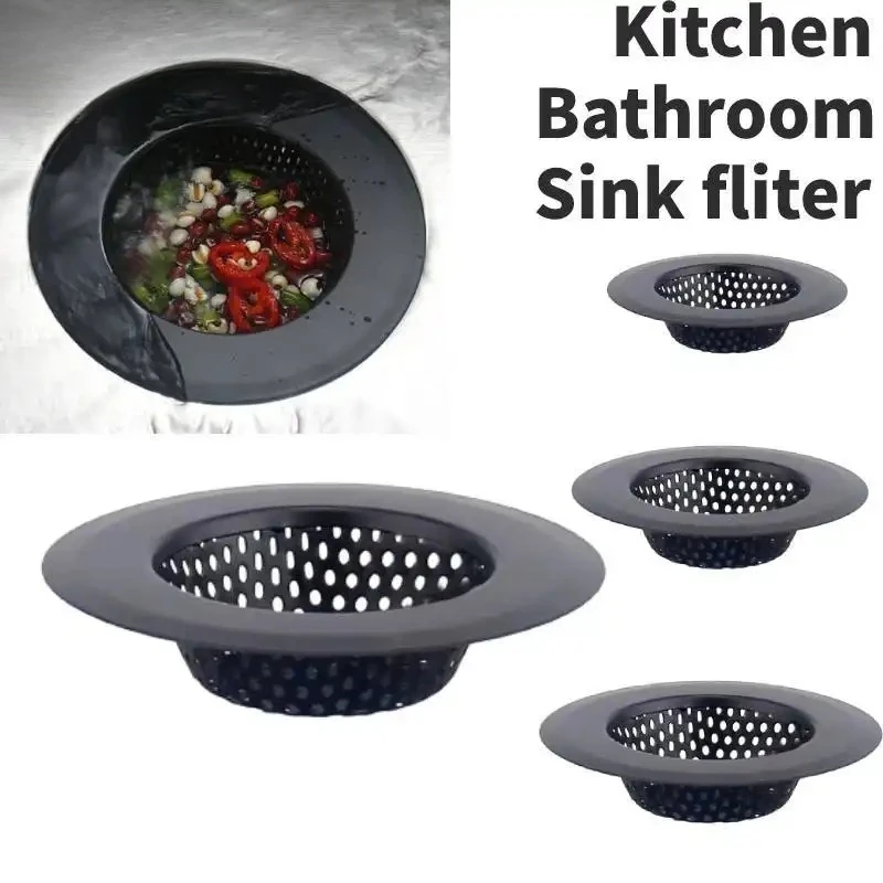 

Kitchen Sink Filter Trap Stainless Steel Mesh Strainer Food Slag Drainer Bathroom Shower Floor Drain Hair Catcher Stopper Black