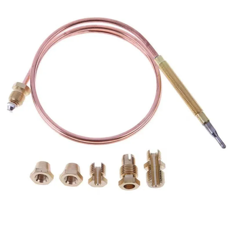 Thermocouple Kit for Gas Stoves Fire Pits Ovens Water Heaters Includes 5 Adapter Nuts 60 90 120 150 CM Lengths