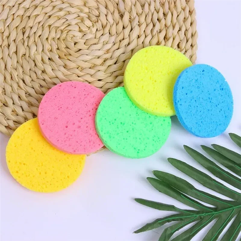 1pcs Natural Wood Pulp Sponge Cellulose Compress Cosmetic Puff Facial Washing Sponge Face Care Cleansing Makeup Remover Tools 4.