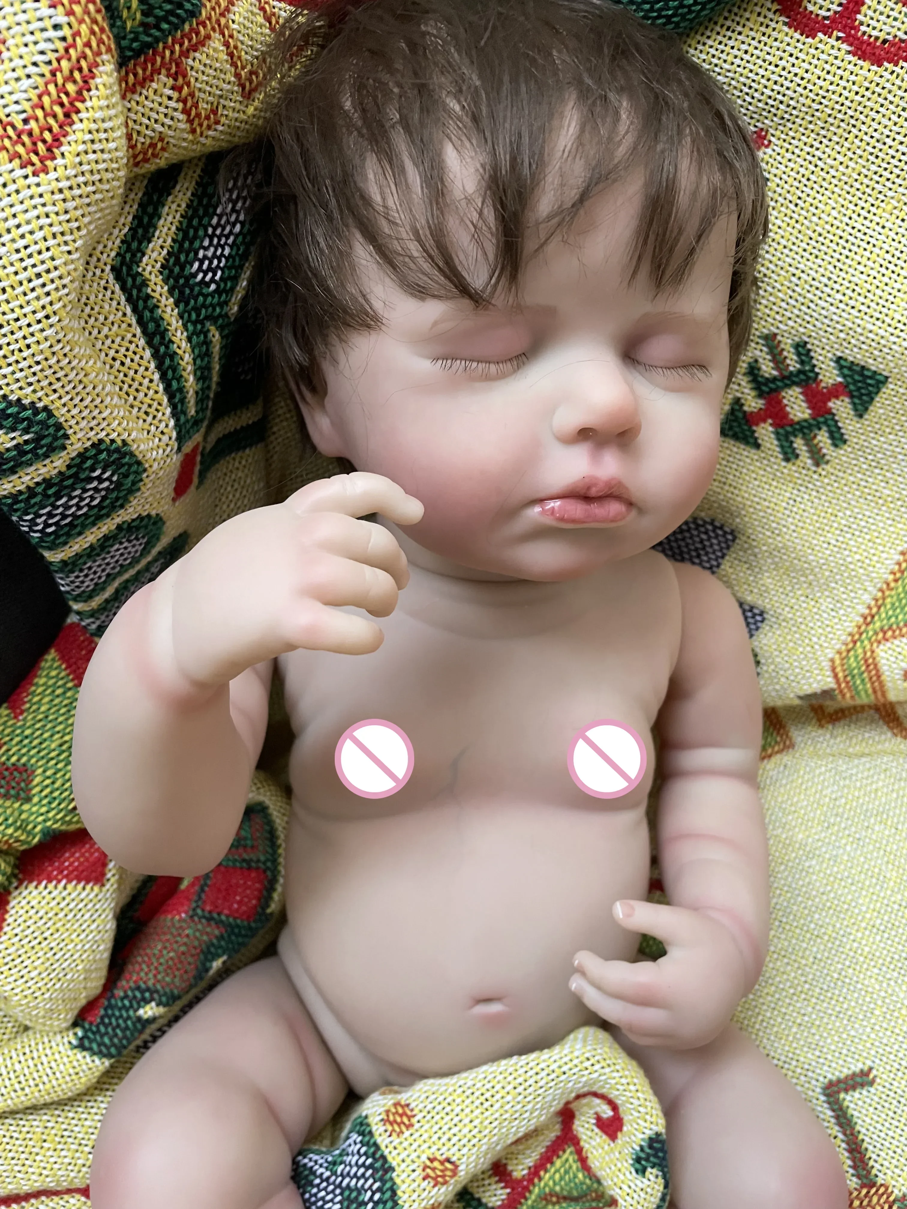 Loulou เต็มไวนิลตุ๊กตา 19 ''หลายชั้นภาพวาดเหมือนจริง Reborn ตุ๊กตาที่มองเห็นเส้นเลือด HAND-Rooted ผมไม่รวมเสื้อผ้า