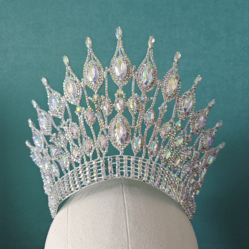 NiuShuya 2024 Miss Universe Wedding Crowns and Tiaras Queen Crystal Rhinestone Quinceañera Party Stage Show Bride Hair Jewelry