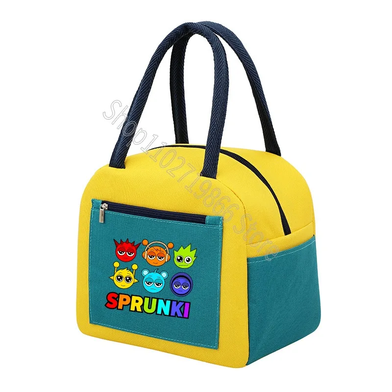 Sprunki الاطفال أكياس الغداء النساء الرجال حقيبة للحفاظ على البرودة لعبة الكرتون الرسم طباعة عبوة طعام الدفء والبارد سعة كبيرة هدايا الحفلات #4